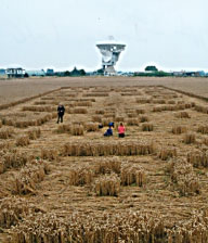 Il crop Arecibo reply visto da vicino. si può notare sullo sfondo il vicino osservatorio.